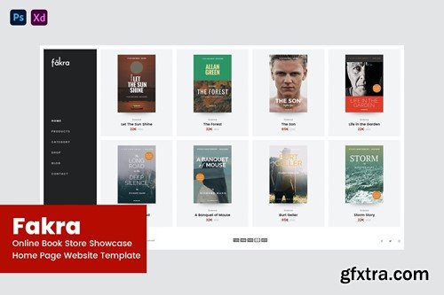 Fakra - Book Store Product Website Design Template Y3FX6DH