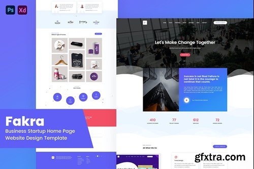 Fakra -Business Startup Website Design Template HSJT89Z