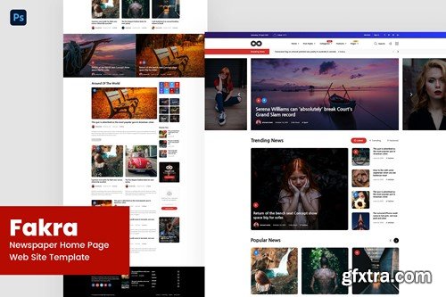 Fakra - Newspaper Website Design Template BD5B4U5
