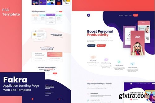 Fakra - Application Landing Page Website Template BRQ8K8J