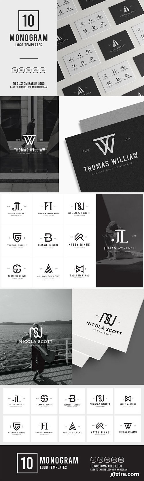 10 Monogram Logo Templates