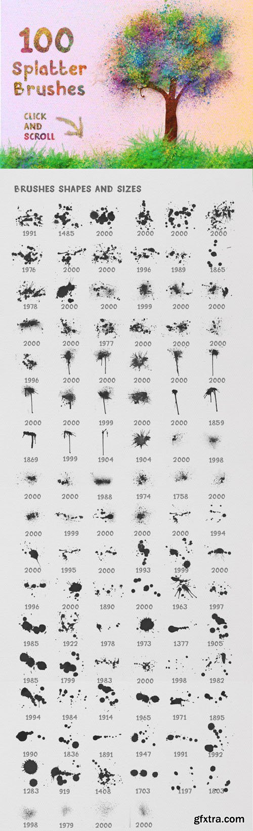 100 Ink Splatter Brushes for Photoshop