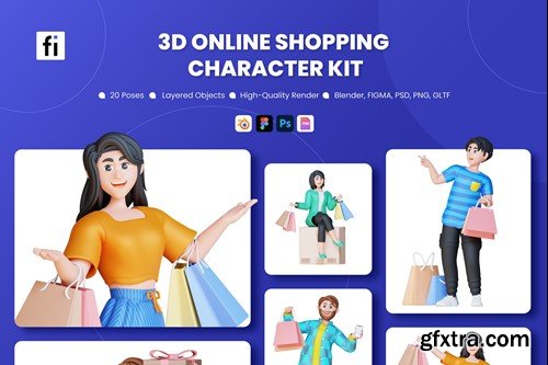 3D Online Shopping Character Kit ZA7N6AB