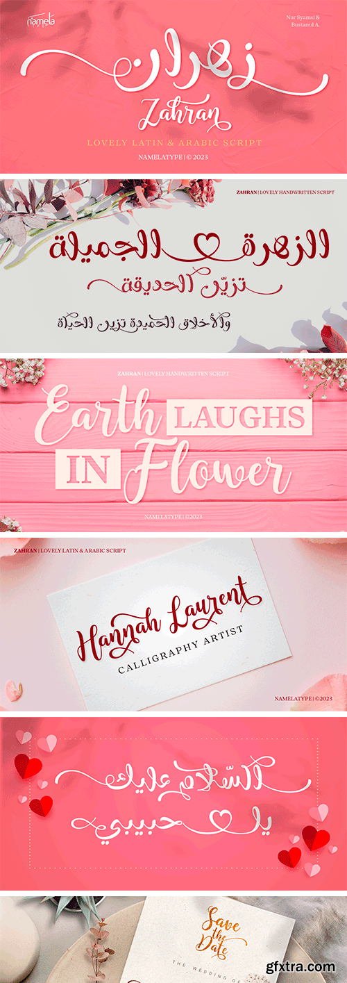 Zahran Font Family - Latin &amp; Arabic