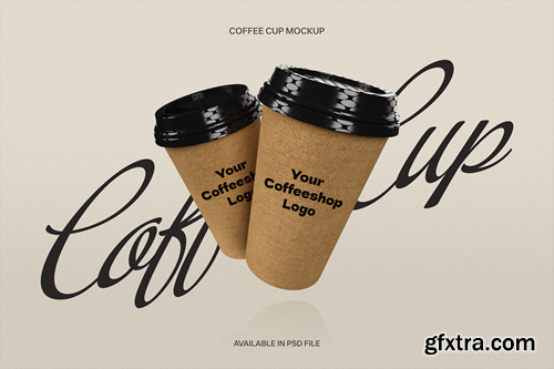 Cardboard Coffee Cup Mockup Template DBJGVKF