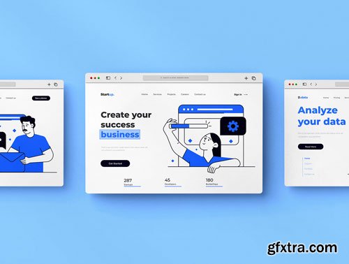 50 Digital Business Activities Illustrations Ui8.net