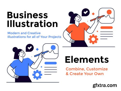 50 Digital Business Activities Illustrations Ui8.net