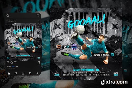 Soccer Flyer Template 3D8SJJU