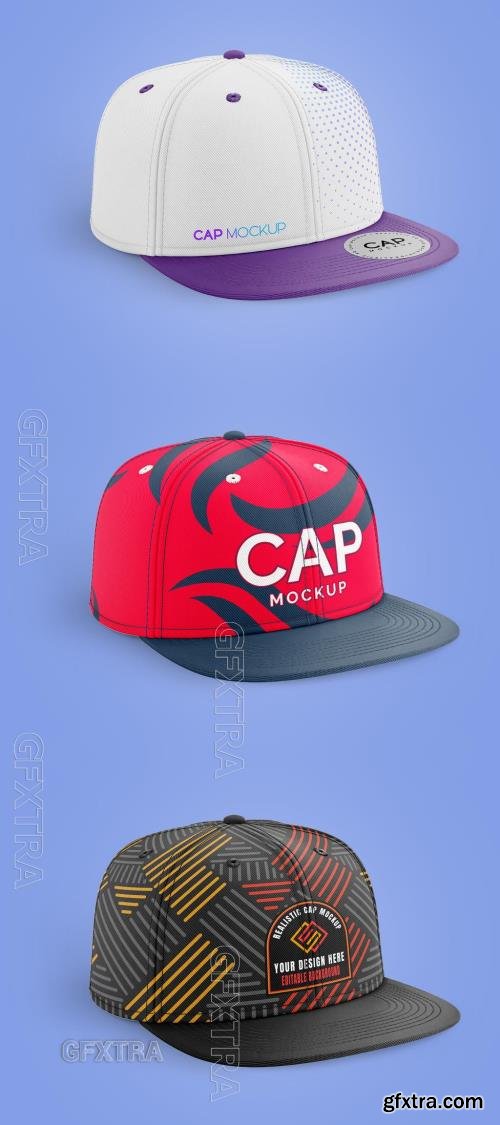 Snapback Cap with Sticker Mockup 609083580