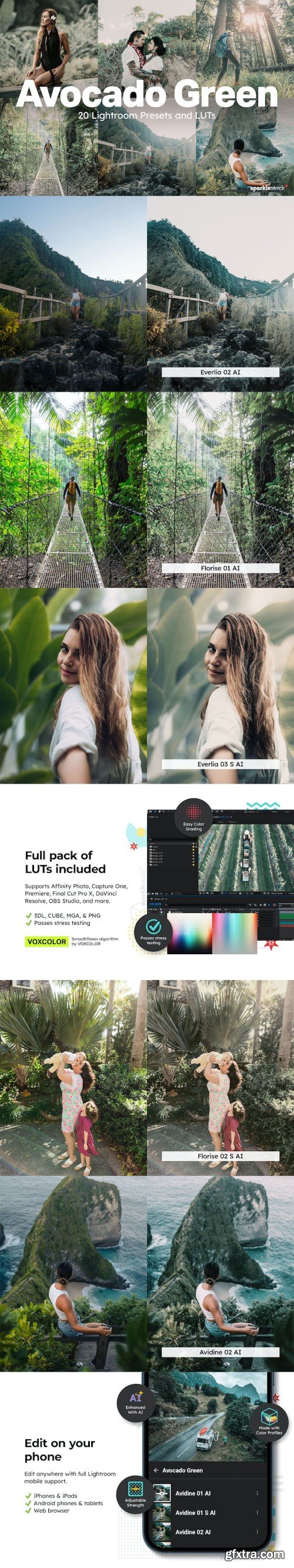 Creativemarket - 20 Avocado Green Lightroom Presets and LUTs