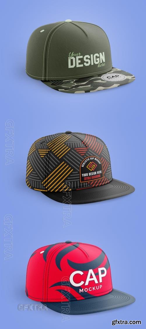 Snapback Cap with Sticker Mockup 609083543