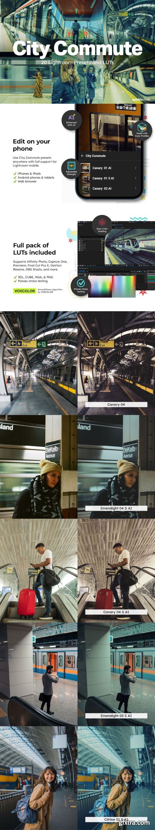 Creativemarket - 20 City Commute Lightroom Presets and LUTs