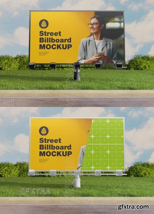 Outdoor Billboard Scene Mockup 607784156