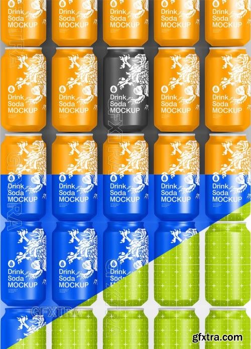 Mosaic Metallic Cans Mockup 607781702