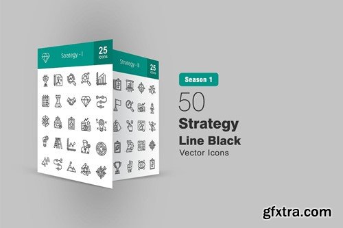 **50 Strategy Line Icons** PDDE2NV