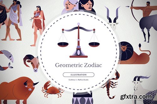 Geometric Zodiac Illustration Pack 2RBC4LR