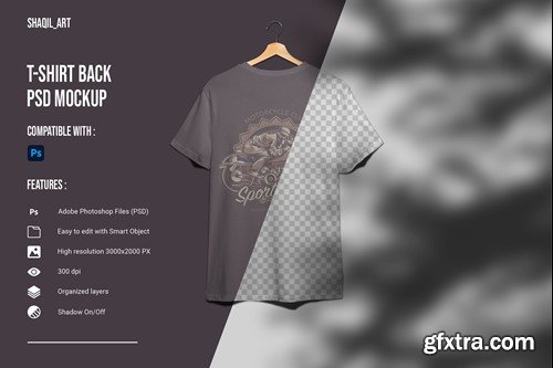 T-Shirt Back PSD Mockup NDBZUWZ