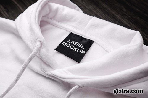 Tag Label Mock Up on Sweater Hoodie 8V72Z9B