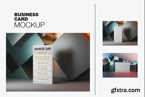 Vertical Business Cards with Abstract Background M 2JGNRFR