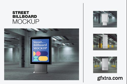 Urban Kiosk Advertisement Scene Mockup ZH3FZJP