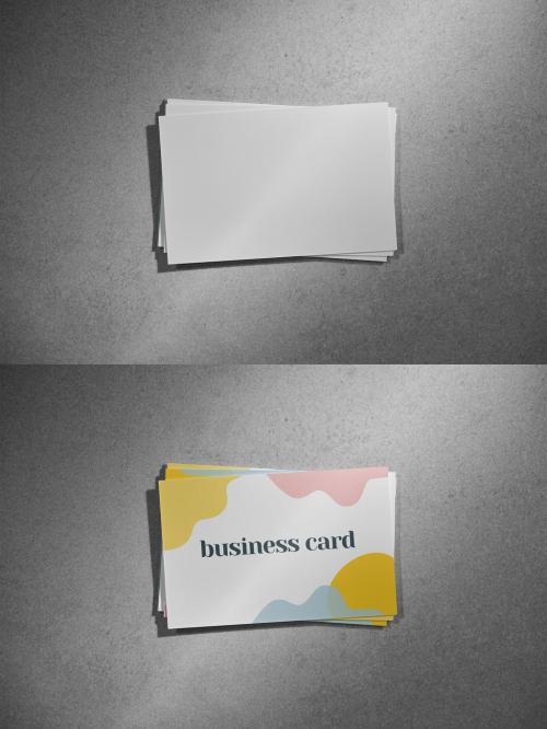 Stack of Business Cards Mockup on a Concrete Background 553977127