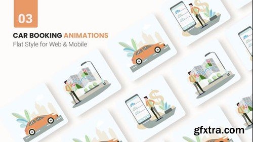 Videohive Car Booking Animations - Flat Concept 45979922