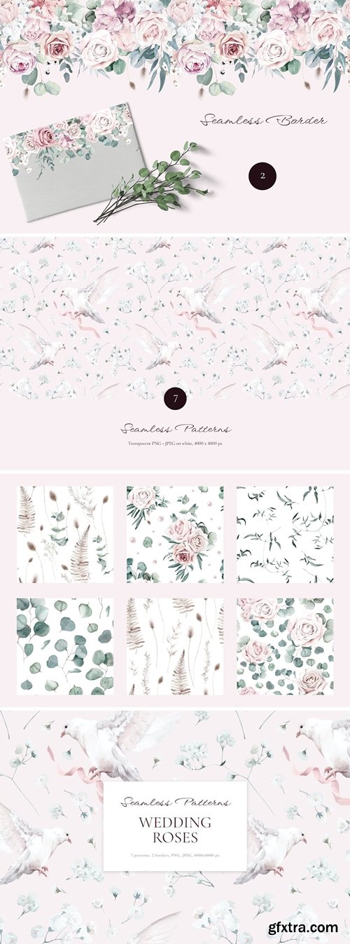 Wedding Roses Seamless Patterns J48ZWLH