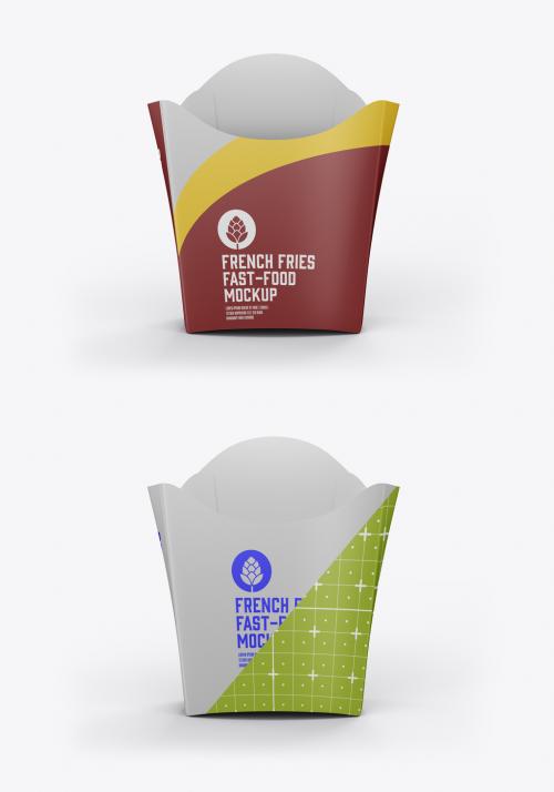 Empty French Fries Packaging Mockup 587434425