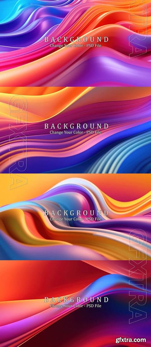 PSD rainbow 3d fluid shapes