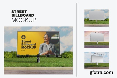 Outdoor Billboard Scene Mockup 6LJR2HH