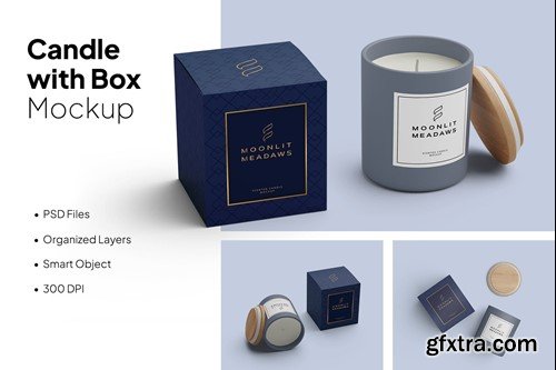 Candle with Box Mockup 7XNQVCY