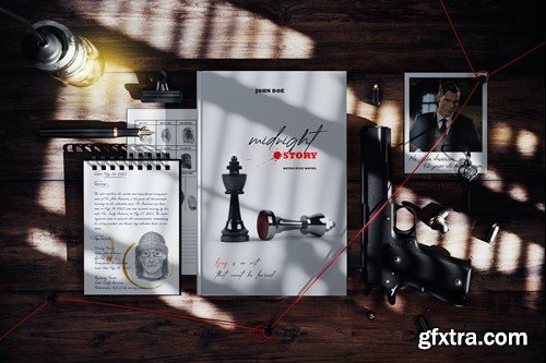 Book for Detective Story Presentation Mockup 2T9KJYJ