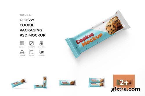 Glossy Cookie Biscuit Packaging Mockup 3B4KHK4