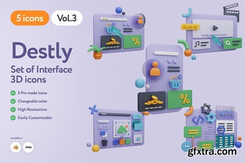 Destly - 3D Interface Icons Vol.3 H2FRGKR