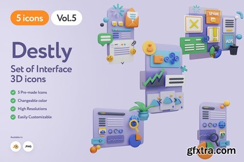 Destly - 3D Interface Icons Vol.5 FN5LPY4