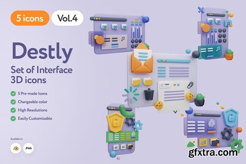 Destly - 3D Interface Icons Vol.4 3NUKR5G