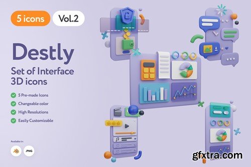 Destly - 3D Interface Icons Vol.2 G2UUL5X