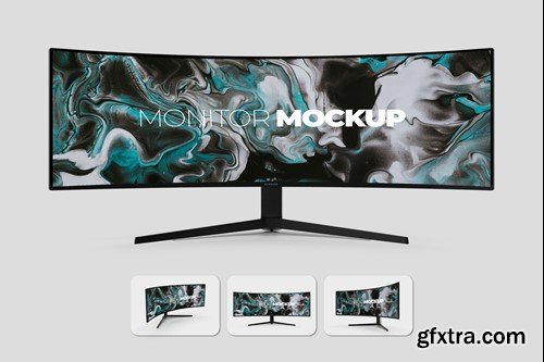 Curved Ultrawide Monitor Mockup DM3PAJG