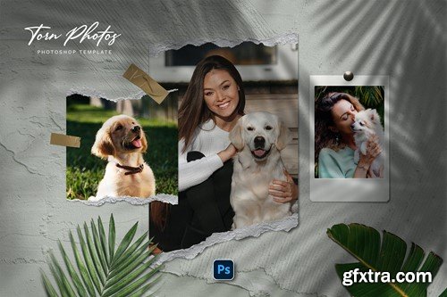 Torn Photo Template CEY29AG