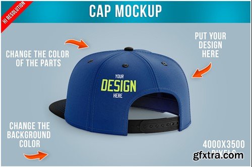 Snapback Cap Mockup Template 9QRVY5L