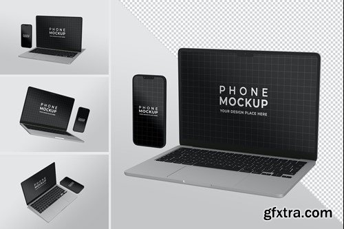 Macbook Laptop & Phone Mockup G35PP53