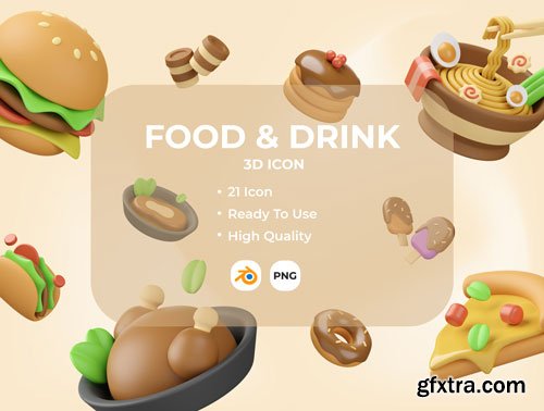 Food & Drink 3D Illustration Ui8.net