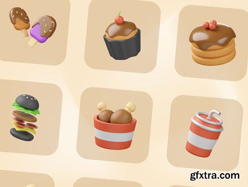 Food & Drink 3D Illustration Ui8.net