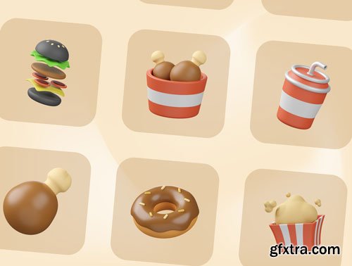 Food & Drink 3D Illustration Ui8.net