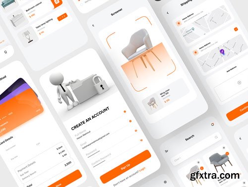 FURNITURA - Furniture Mobile App UI Kit Ui8.net