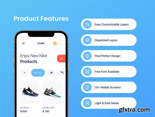 Flip Shoe App UI Kit Ui8.net