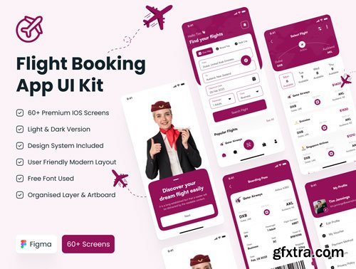 Flight Booking App UI Kit Ui8.net