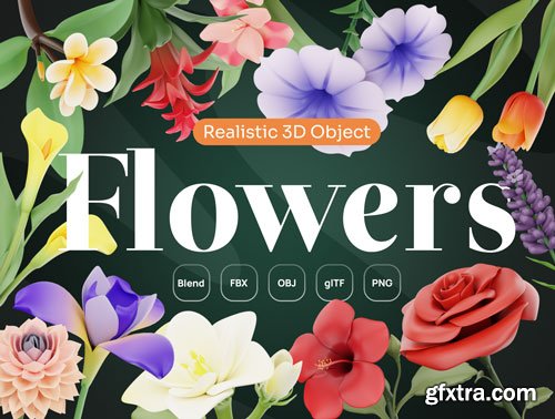 Flowy - Flowers 3D Icon Set Ui8.net