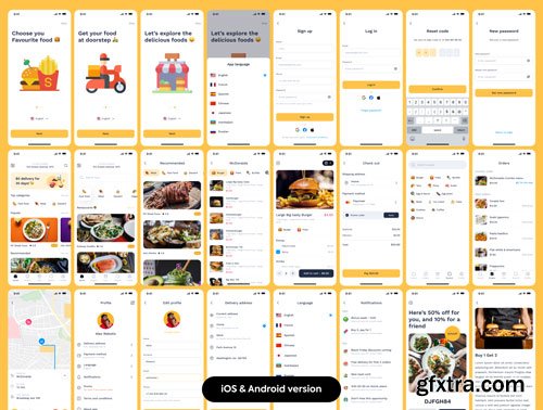 Foodka - Food Delivery App UI kit Ui8.net