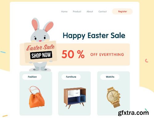 Funny Easter Animated illustrations Ui8.net